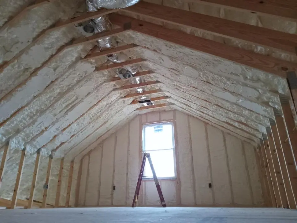 Spray foam roofing application for Crawl Space Insulation project in Midland
